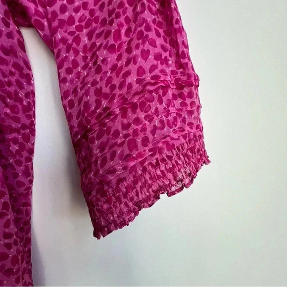 Diane von Furstenberg Layla Petal Dreams Printed Silk Chiffon blouse valentines - Picture 7 of 16